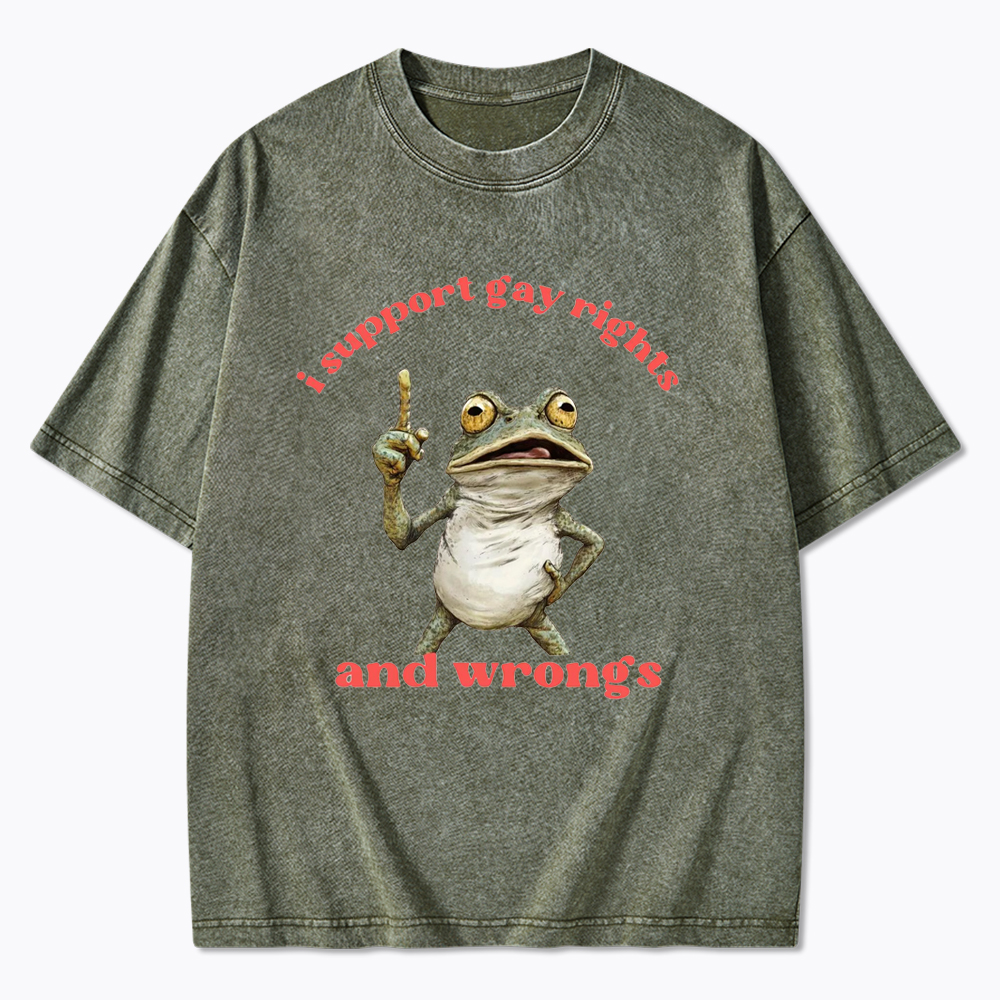 I support Gay Rights and Wrongs Washed T-Shirt