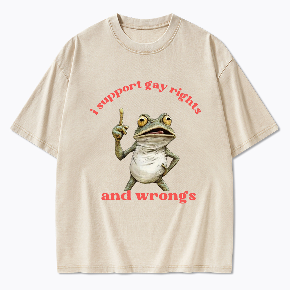 I support Gay Rights and Wrongs Washed T-Shirt
