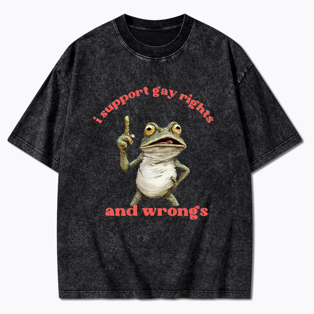 I support Gay Rights and Wrongs Washed T-Shirt