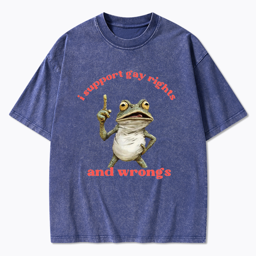 I support Gay Rights and Wrongs Washed T-Shirt