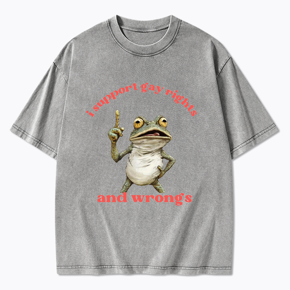 I support Gay Rights and Wrongs Washed T-Shirt