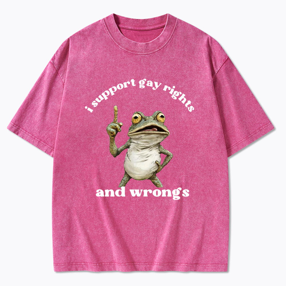 I support Gay Rights and Wrongs Washed T-Shirt