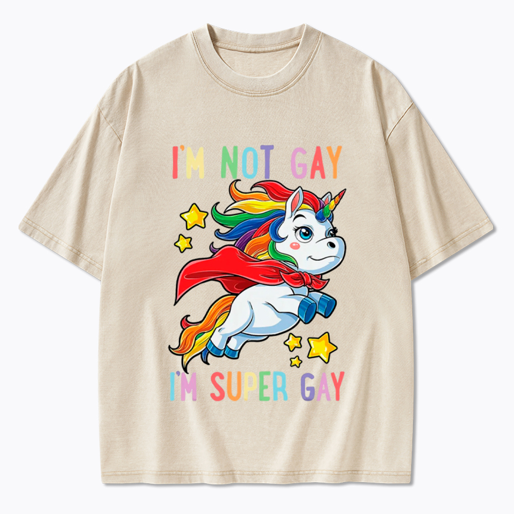 Super Gay Pride LGBTQ Washed T-Shirt