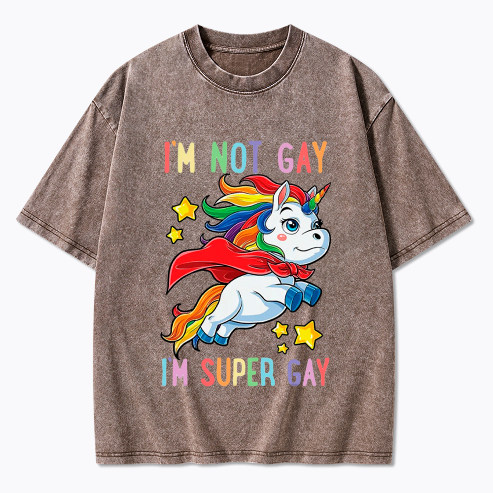 Super Gay Pride LGBTQ Washed T-Shirt