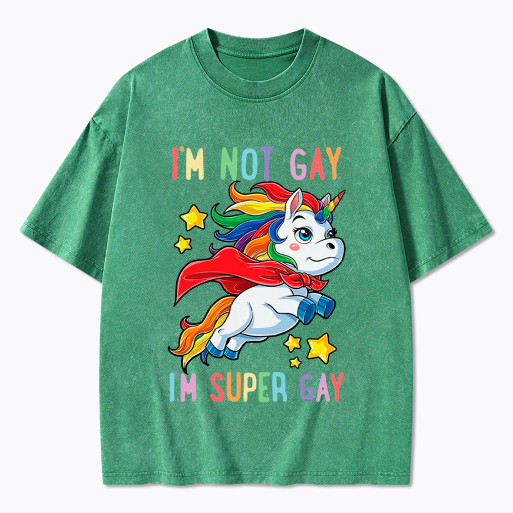 Super Gay Pride LGBTQ Washed T-Shirt