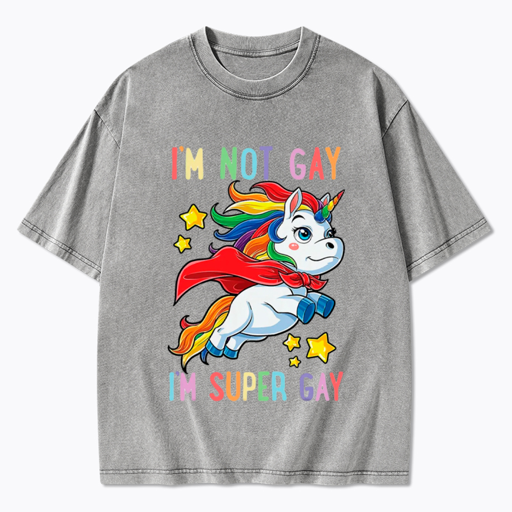 Super Gay Pride LGBTQ Washed T-Shirt