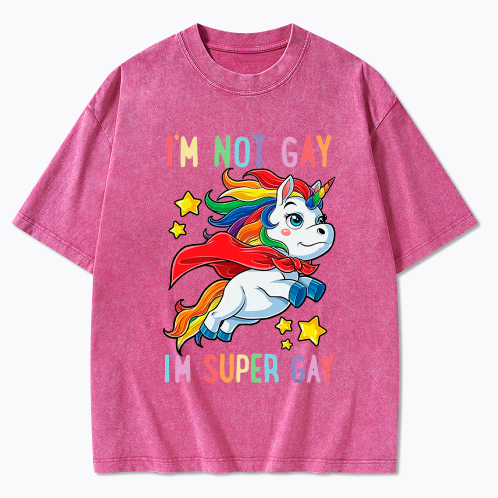 Super Gay Pride LGBTQ Washed T-Shirt