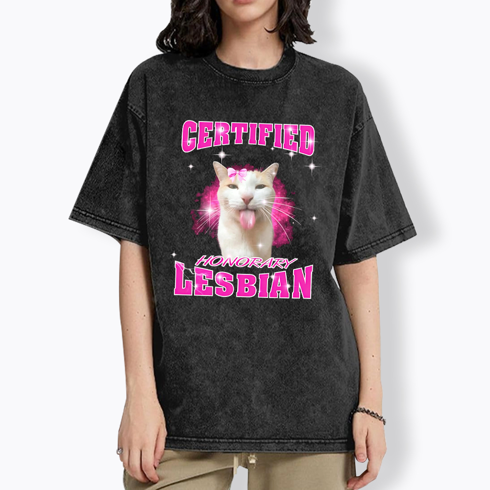 Certified Honorary Lesbian Washed T-Shirt