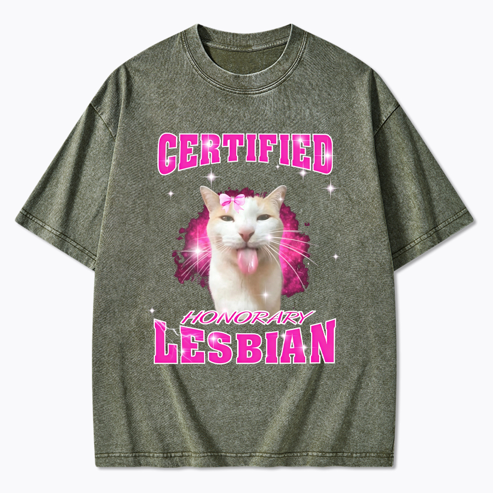 Certified Honorary Lesbian Washed T-Shirt
