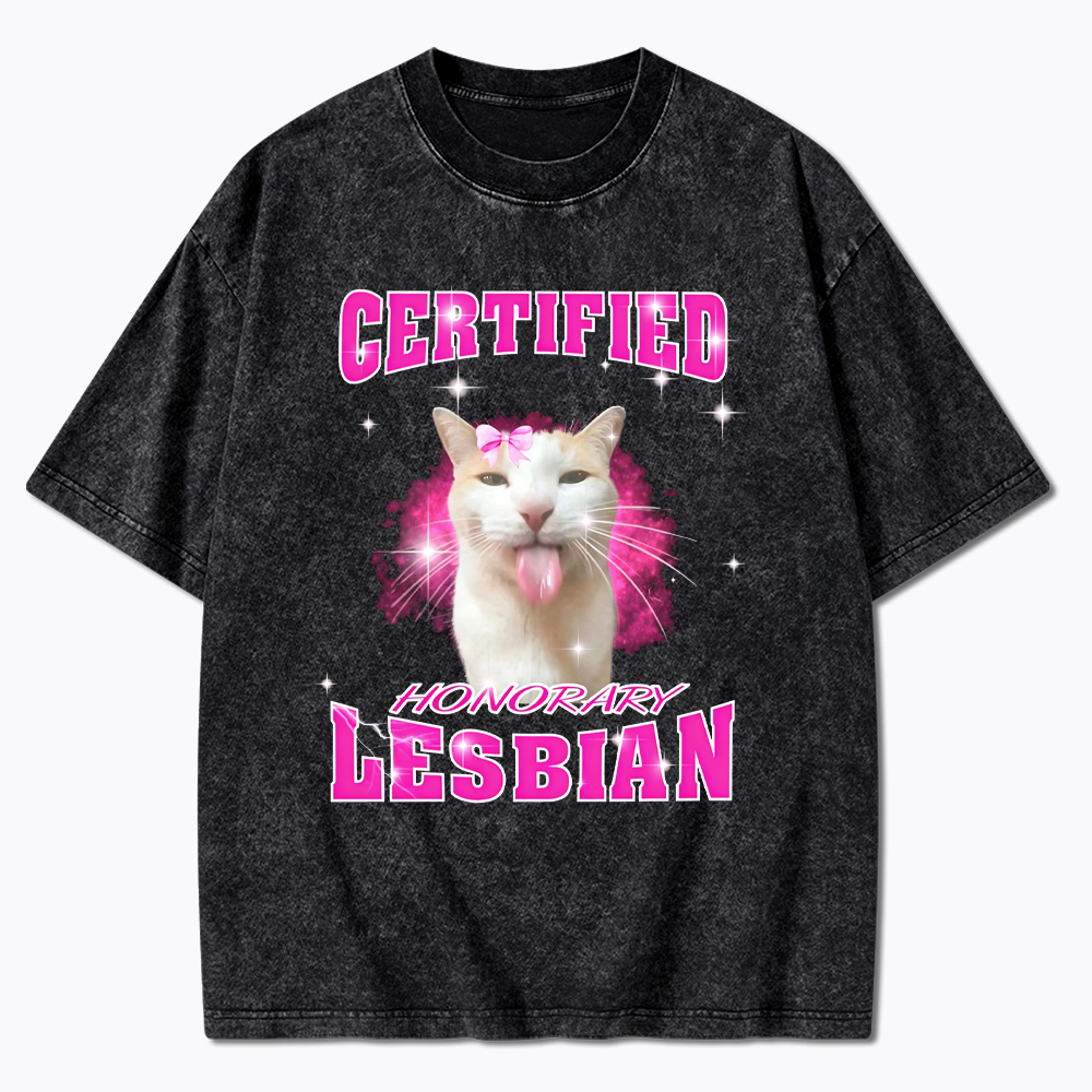 Certified Honorary Lesbian Washed T-Shirt