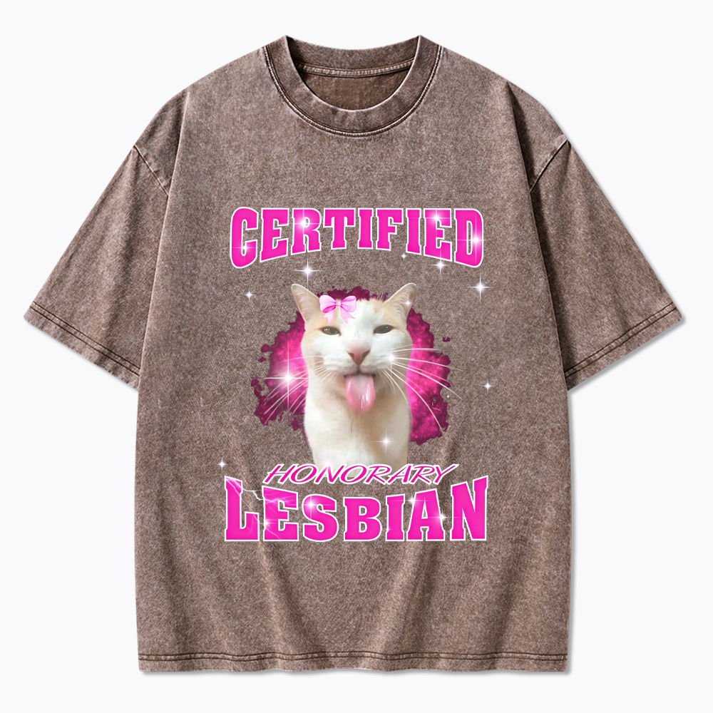 Certified Honorary Lesbian Washed T-Shirt