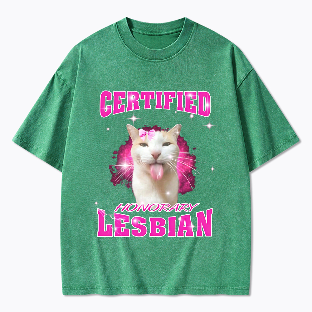 Certified Honorary Lesbian Washed T-Shirt