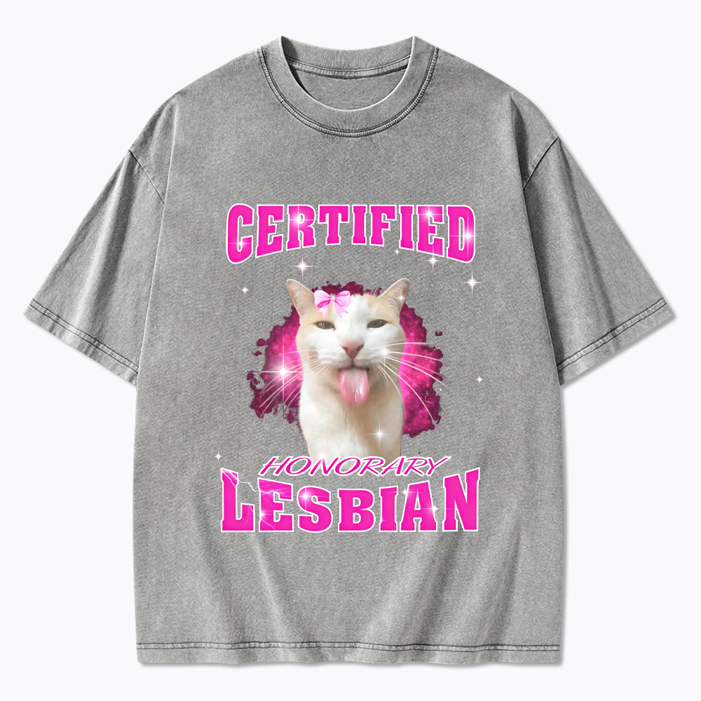 Certified Honorary Lesbian Washed T-Shirt