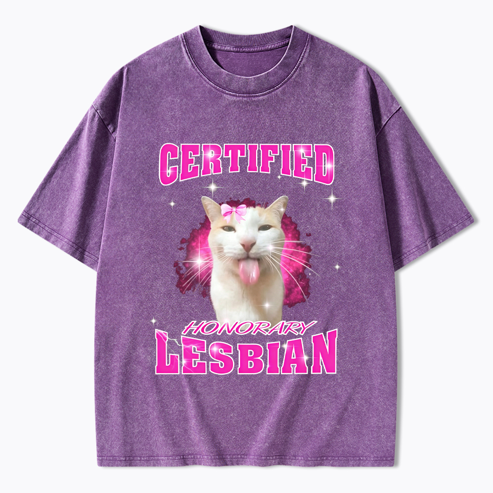 Certified Honorary Lesbian Washed T-Shirt