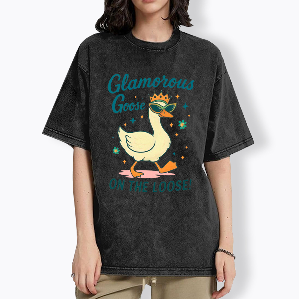 Glamorous Goose On The Loose Washed T-Shirt
