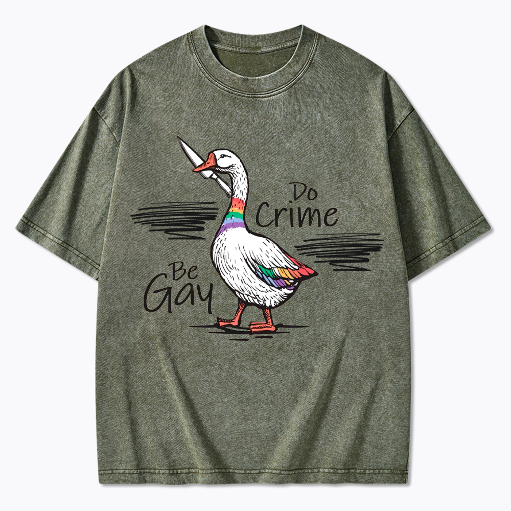 Be Gay Do Crime Goose Washed T-Shirt