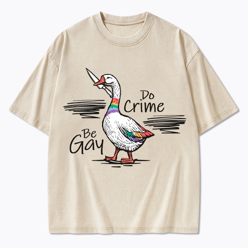 Be Gay Do Crime Goose Washed T-Shirt