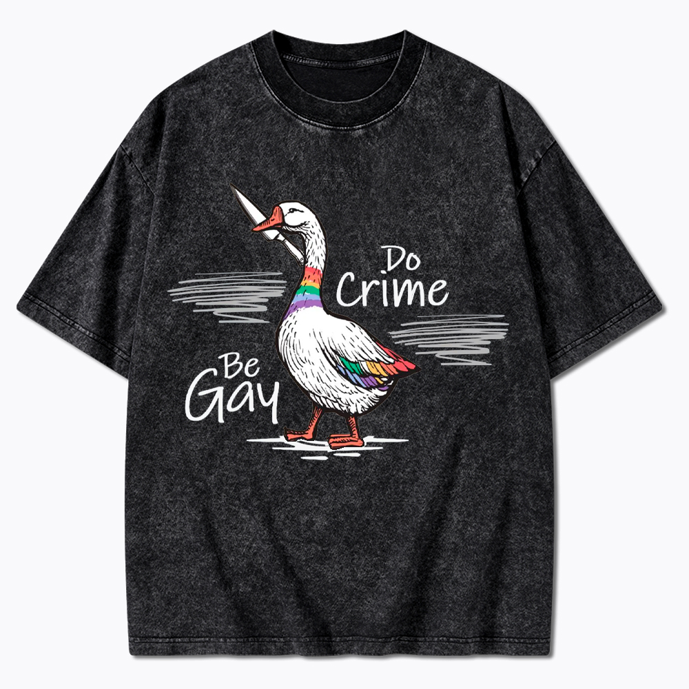 Be Gay Do Crime Goose Washed T-Shirt