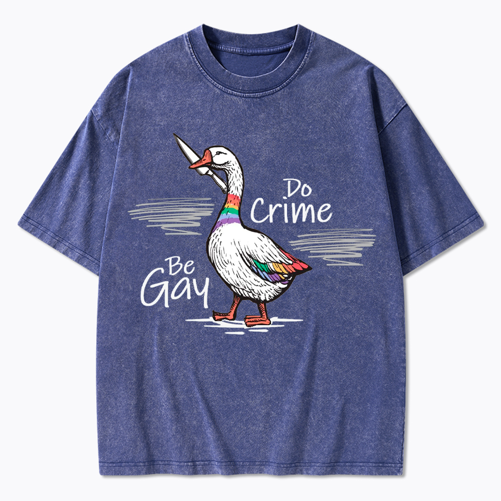 Be Gay Do Crime Goose Washed T-Shirt