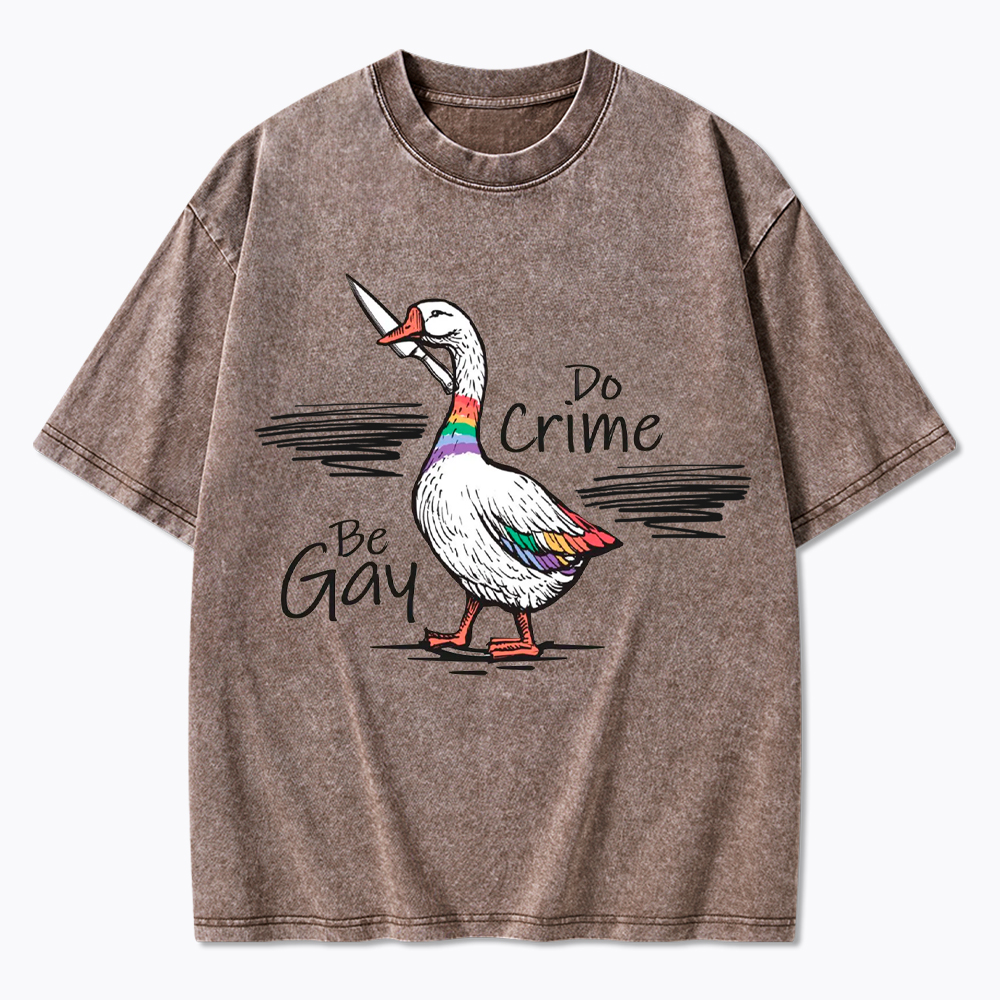 Be Gay Do Crime Goose Washed T-Shirt