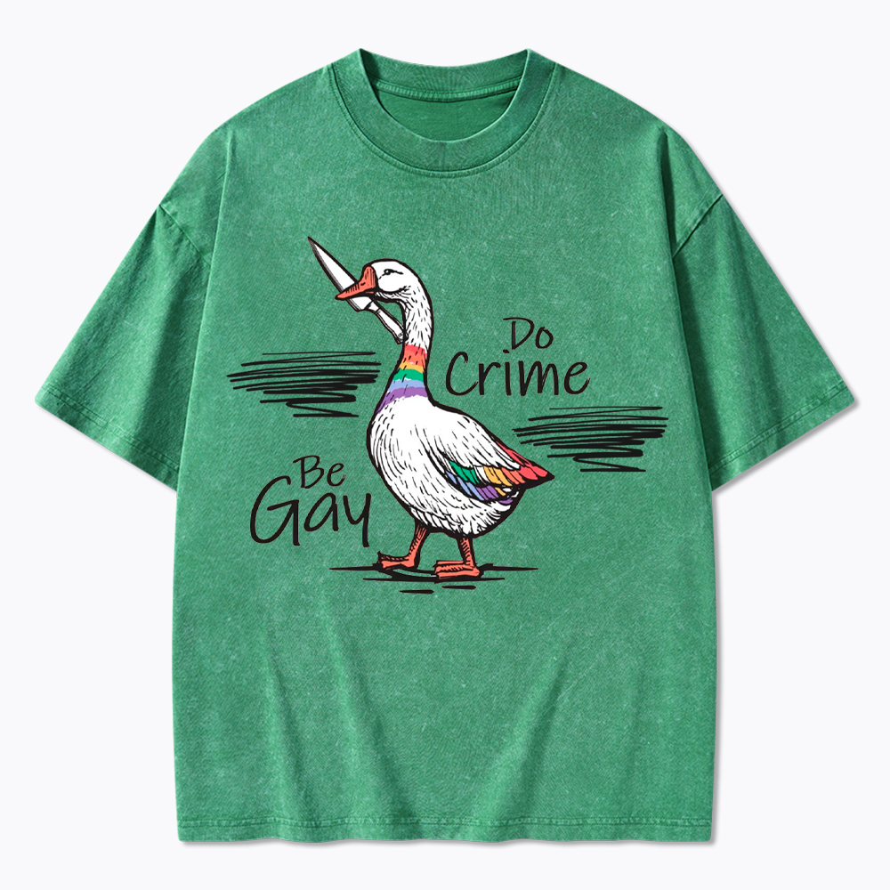 Be Gay Do Crime Goose Washed T-Shirt