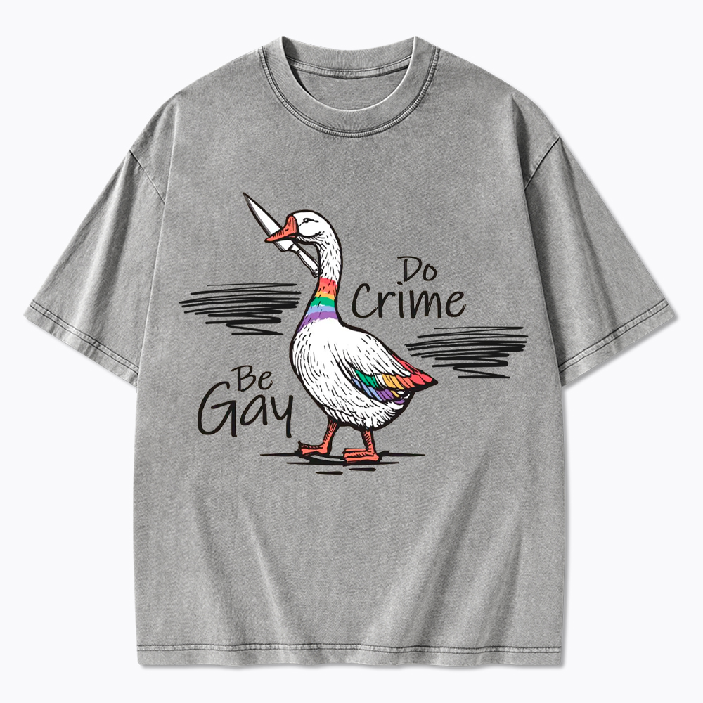 Be Gay Do Crime Goose Washed T-Shirt