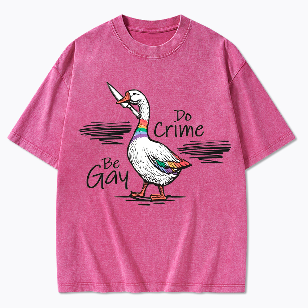 Be Gay Do Crime Goose Washed T-Shirt