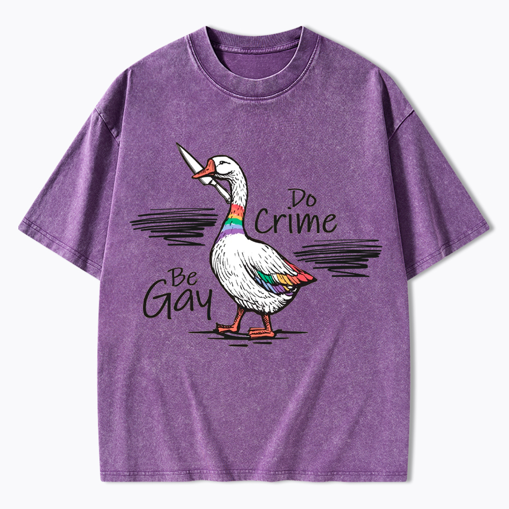 Be Gay Do Crime Goose Washed T-Shirt