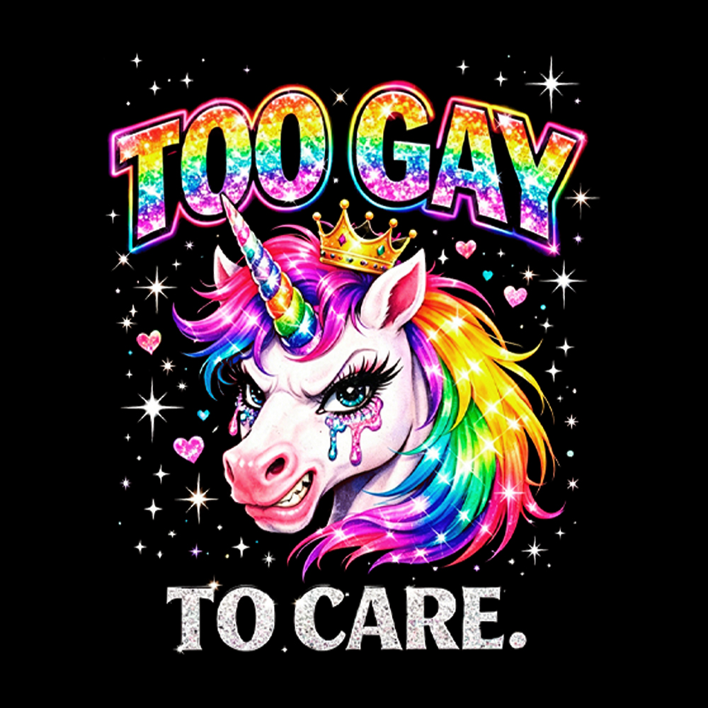 Too Gay To Care Washed T-Shirt