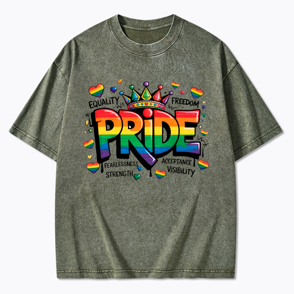 Pride Month Equality LGBTQ Washed T-Shirt