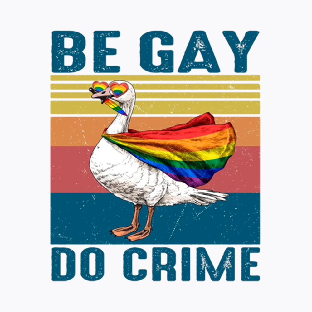 Be Gay Do Crime Goose Pride Washed T-Shirt