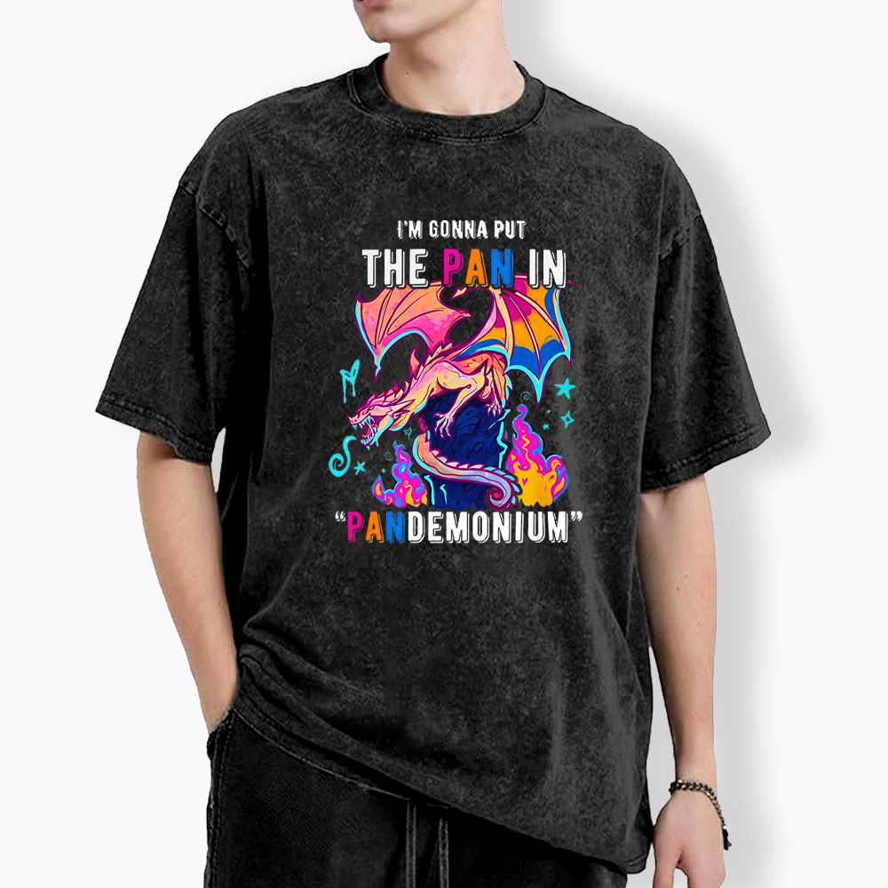 Dragon Pansexual Pride Washed T-Shirt