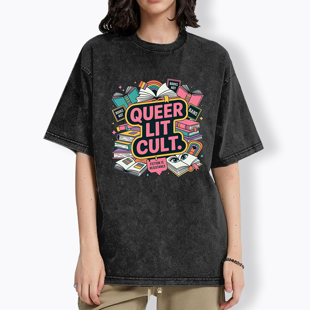 Queer Bookish Washed T-Shirt