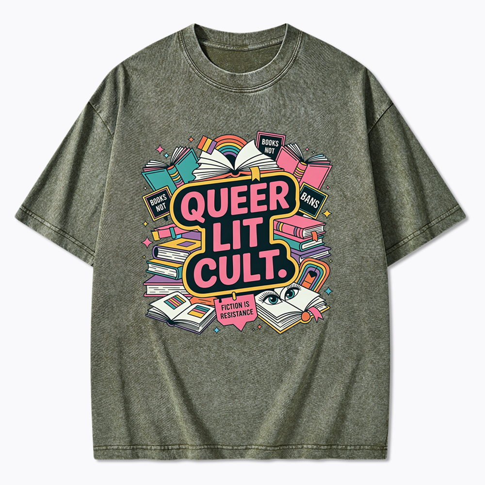 Queer Bookish Washed T-Shirt