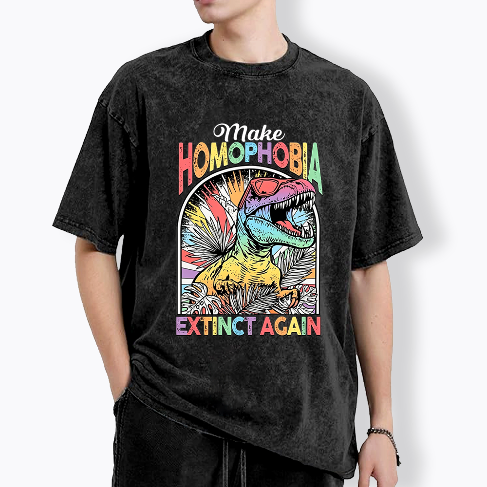 Make Homophobia Extinct Washed T-Shirt