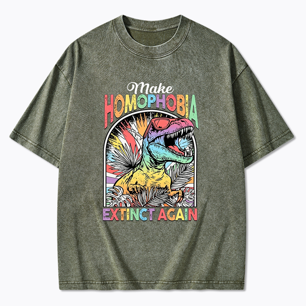 Make Homophobia Extinct Washed T-Shirt
