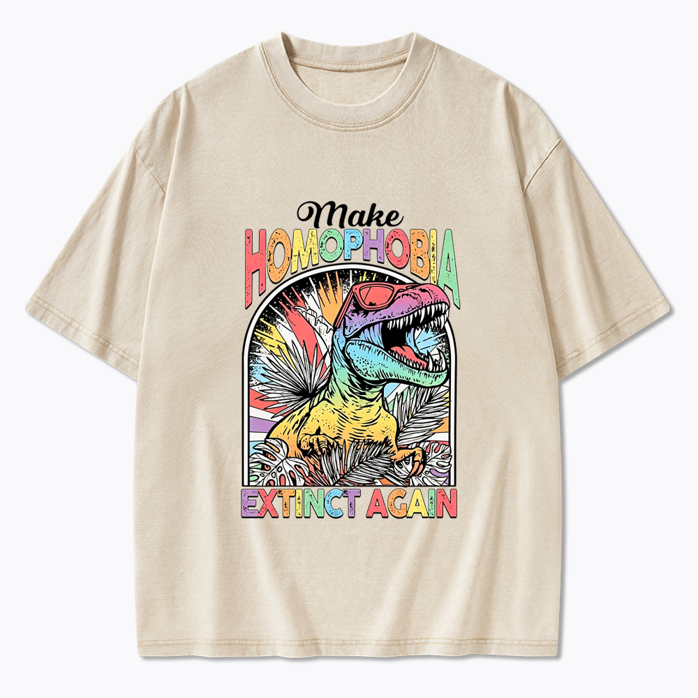 Make Homophobia Extinct Washed T-Shirt