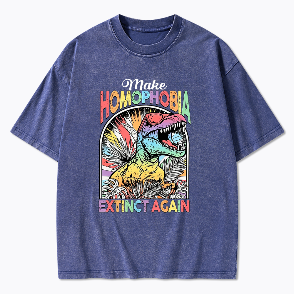 Make Homophobia Extinct Washed T-Shirt