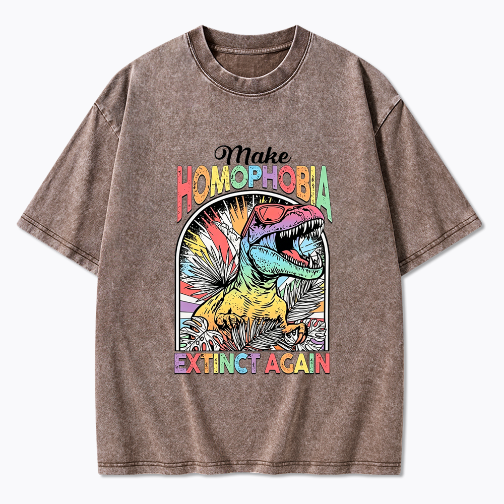 Make Homophobia Extinct Washed T-Shirt