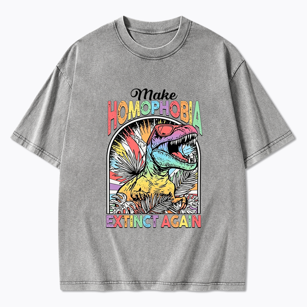 Make Homophobia Extinct Washed T-Shirt