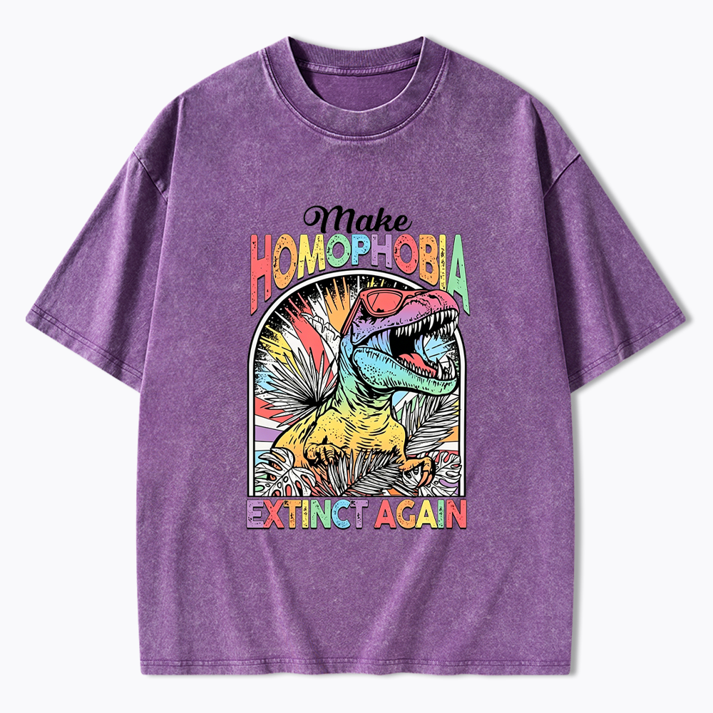 Make Homophobia Extinct Washed T-Shirt