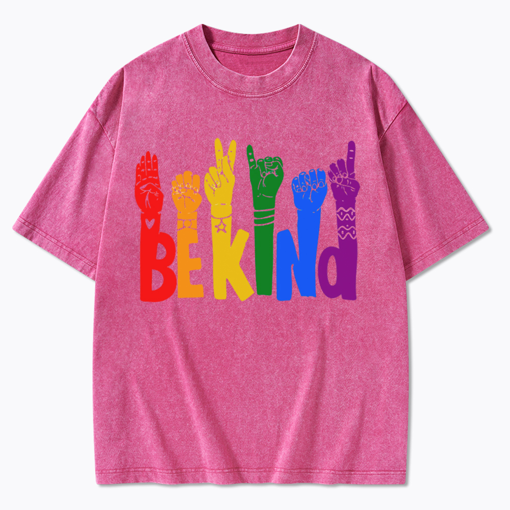 Be Kind Sign Language Washed T-Shirt