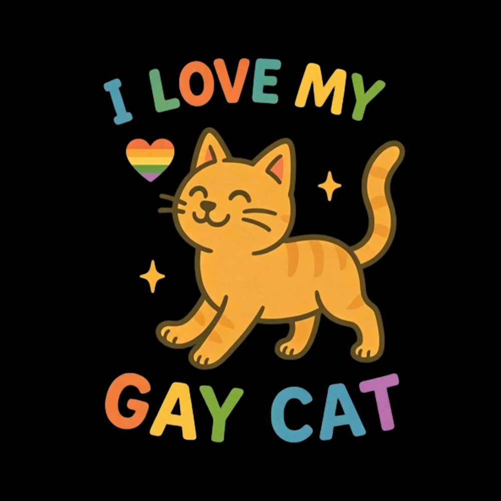 I Love My Gay Cat Washed T-Shirt