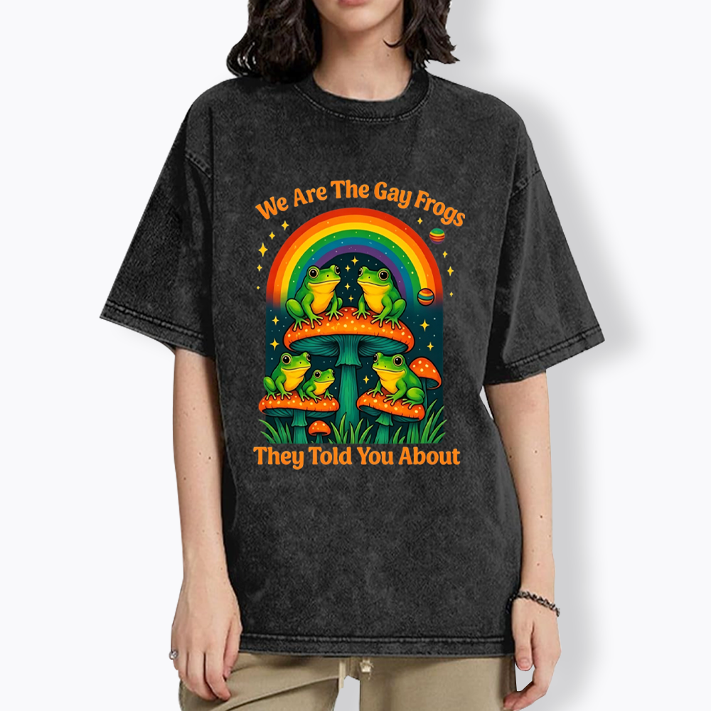 Gay Frogs Meme Washed T-Shirt