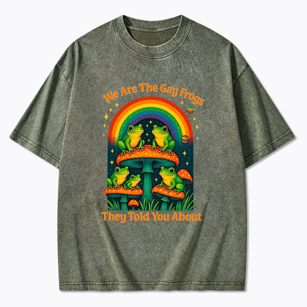 Gay Frogs Meme Washed T-Shirt