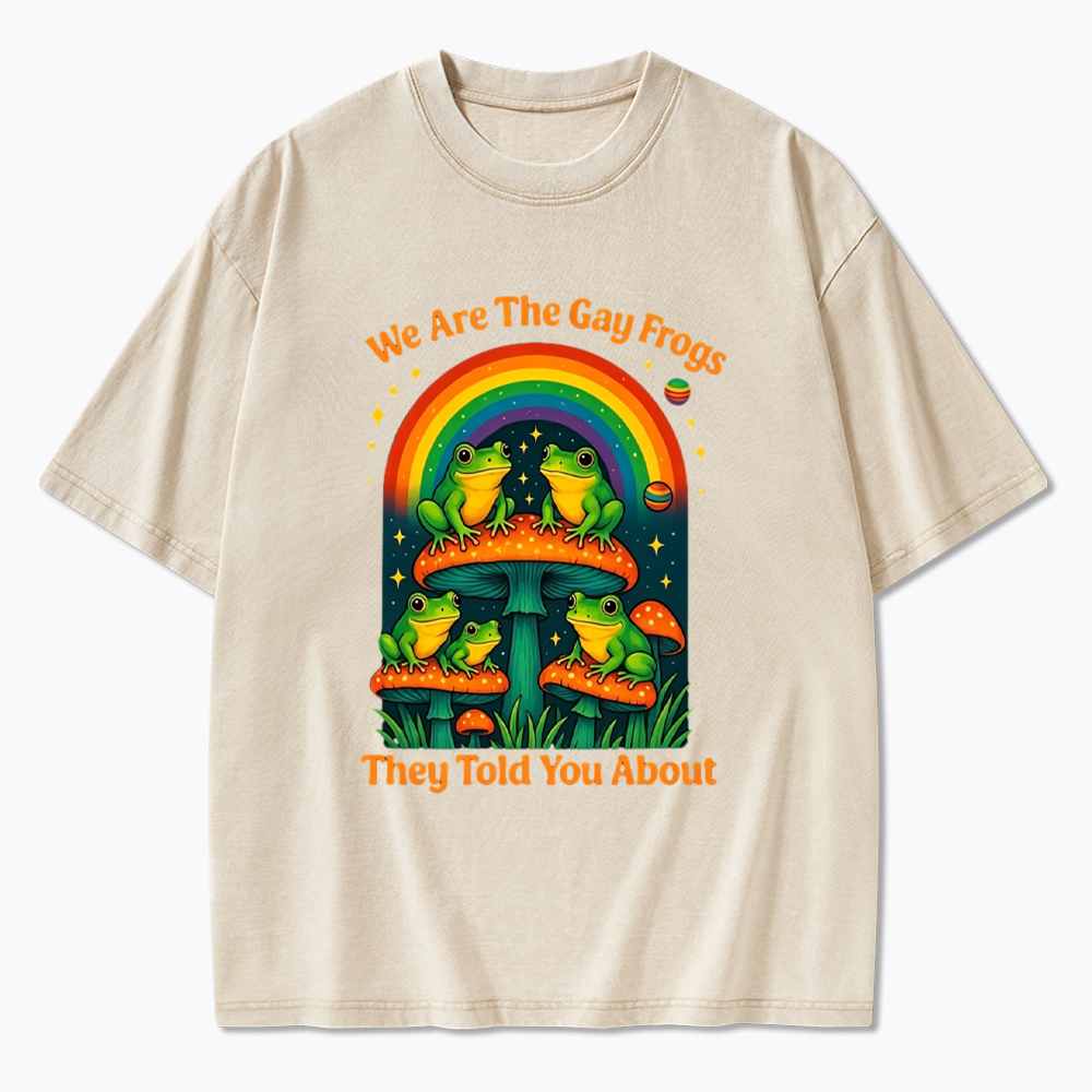 Gay Frogs Meme Washed T-Shirt
