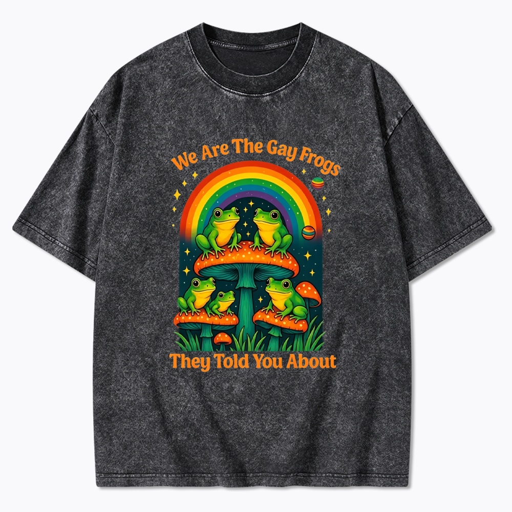 Gay Frogs Meme Washed T-Shirt