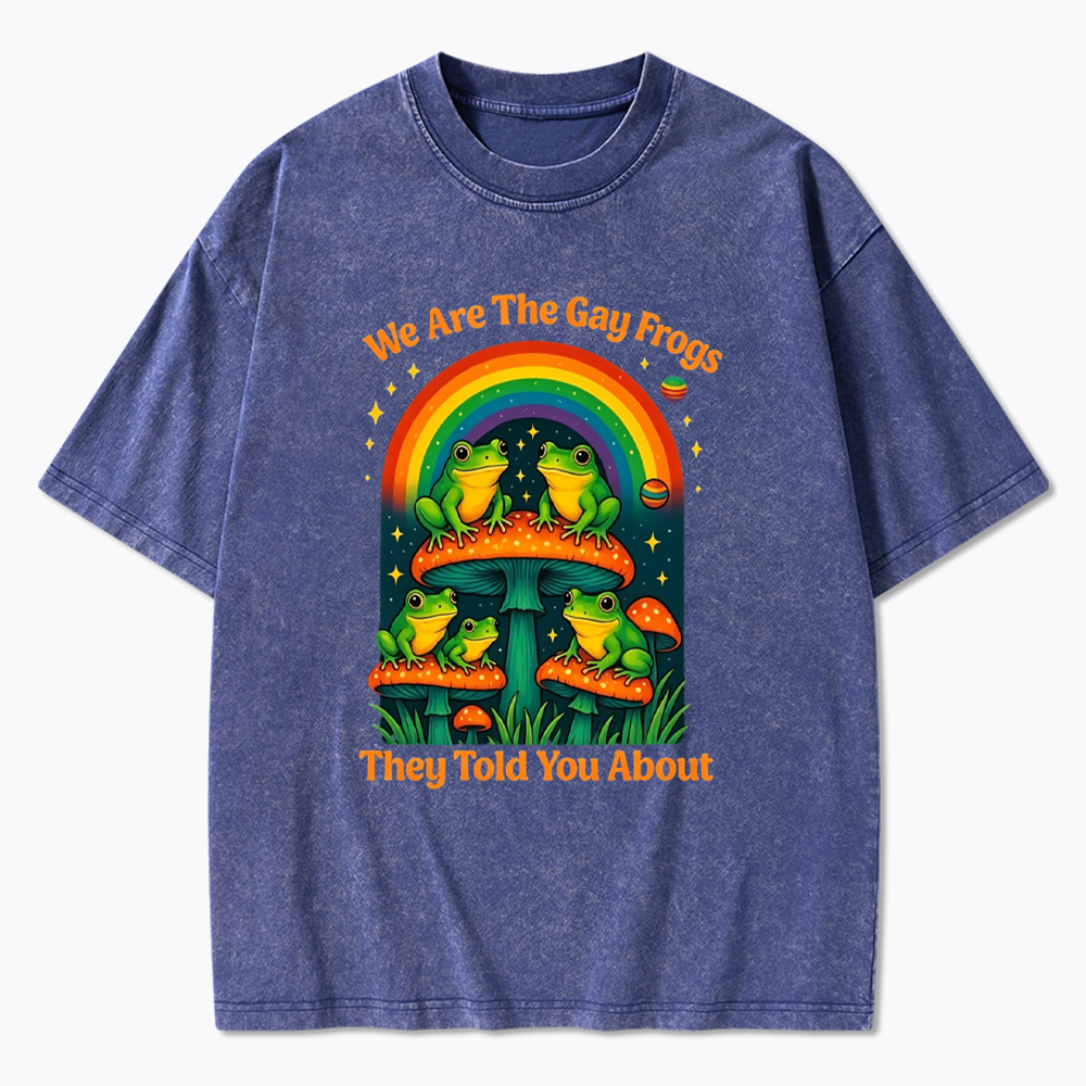 Gay Frogs Meme Washed T-Shirt
