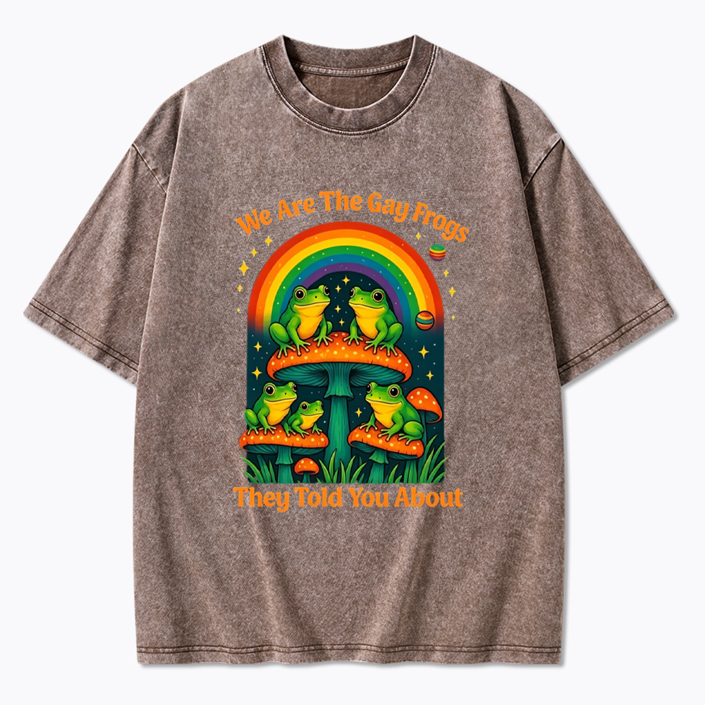 Gay Frogs Meme Washed T-Shirt