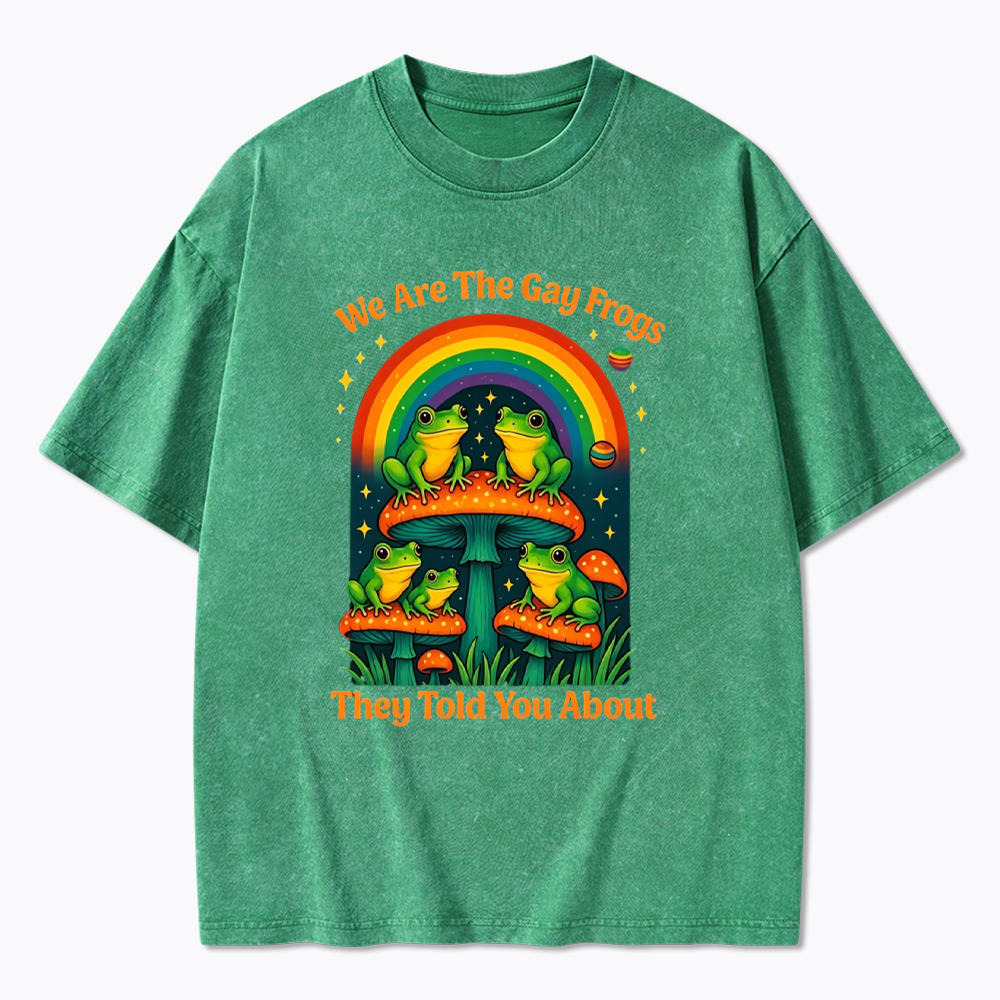 Gay Frogs Meme Washed T-Shirt
